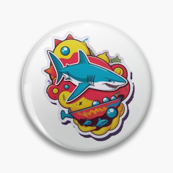 Item preview, Colorful Shark Sticker - Ocean Pop Art designed and sold by ArtCreator2023.