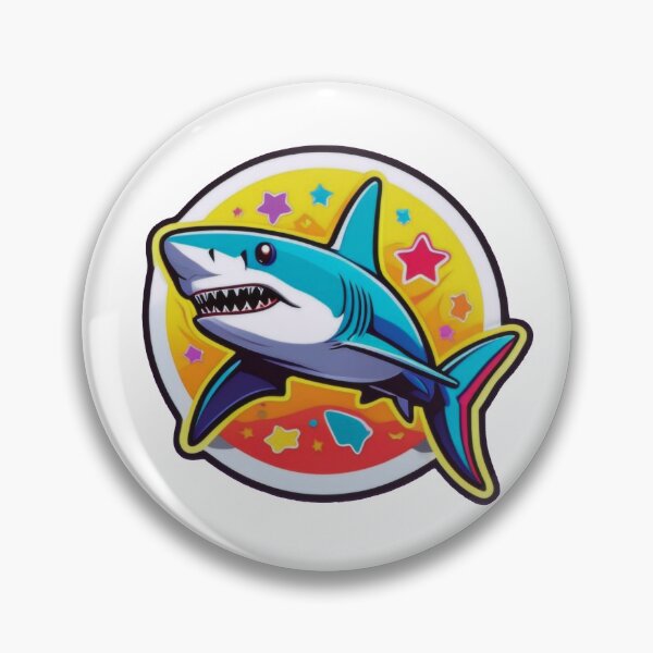 Item preview, Retro Vibes: Shark in Funky Colors designed and sold by ArtCreator2023.