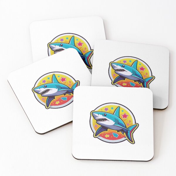 Item preview, Retro Vibes: Shark in Funky Colors designed and sold by ArtCreator2023.