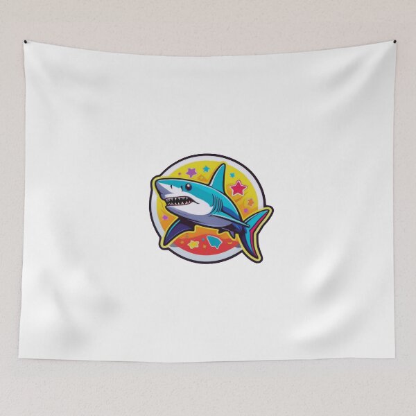 Item preview, Retro Vibes: Shark in Funky Colors designed and sold by ArtCreator2023.