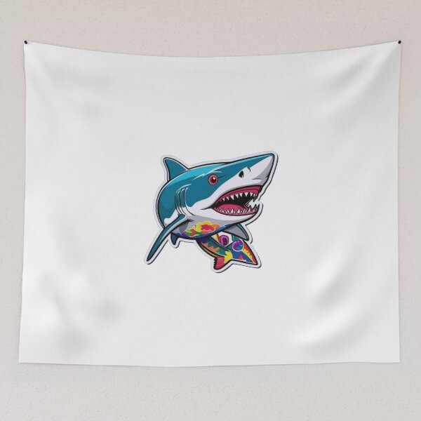 Item preview, Eye-Catching Shark Pop Art Stickers designed and sold by ArtCreator2023.
