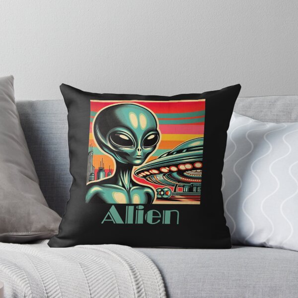 Item preview, Alien with ufo Retro-style designed and sold by ShirtWardrobe.