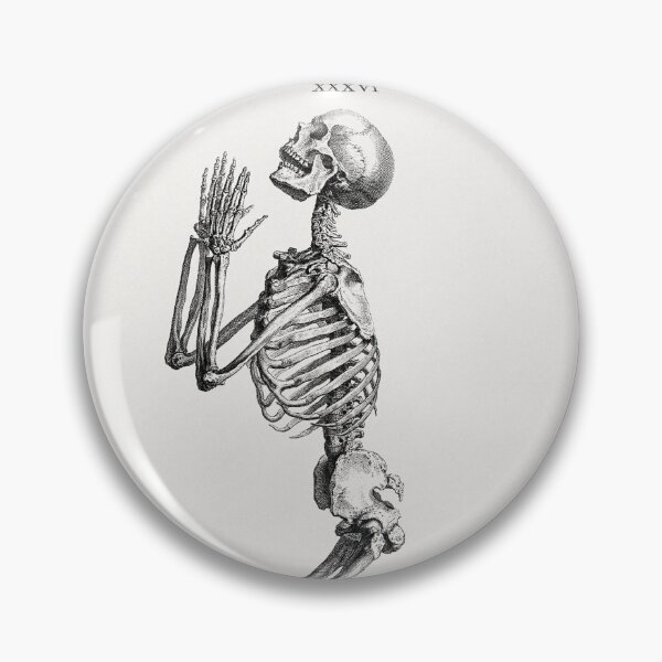 Item preview, Human skeleton kneeling in prayer (1733), vintage illustration by William Cheselden designed and sold by Vintage Designs +.