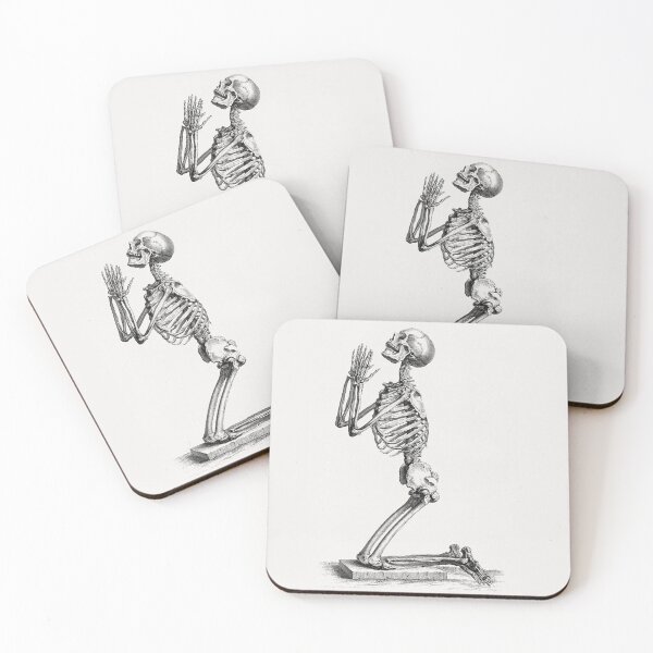 Item preview, Human skeleton kneeling in prayer (1733), vintage illustration by William Cheselden designed and sold by Vintage Designs +.