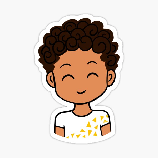 Little Curly Boy Sticker