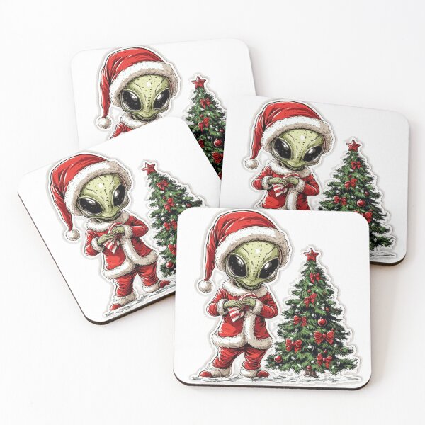 Item preview, an alien christmas, merry christmas, new year print, new year tree, new year atmosphere, snowman designed and sold by m-litomirskaya.