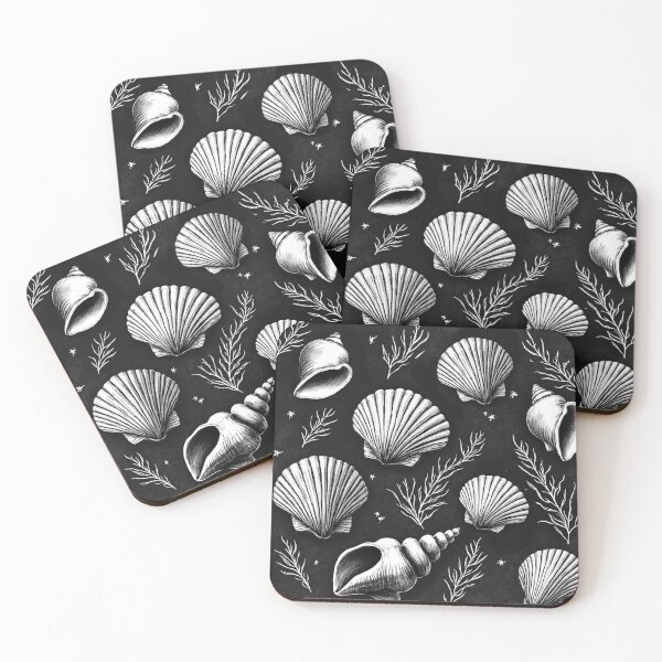 Item preview, Seashells and Seaweed in Black and White  designed and sold by Marymarice.