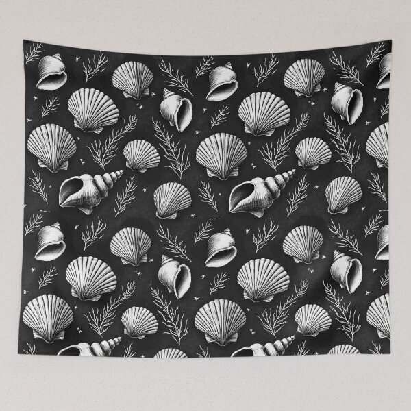 Item preview, Seashells and Seaweed in Black and White  designed and sold by Marymarice.