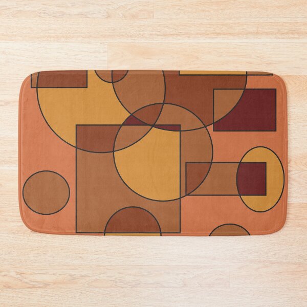 Item preview, Abstract geometric composition, basic shapes: circles and squares/ Shades of orange and brown. designed and sold by My-fake-places.