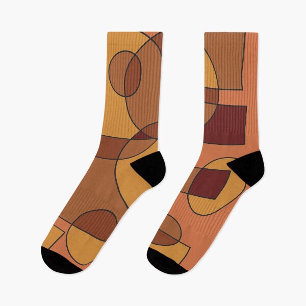Item preview, Abstract geometric composition, basic shapes: circles and squares/ Shades of orange and brown. designed and sold by My-fake-places.