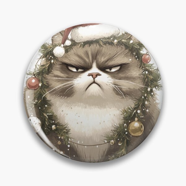 Item preview, Christmas Frowning Old Kitty designed and sold by GrinGalore.