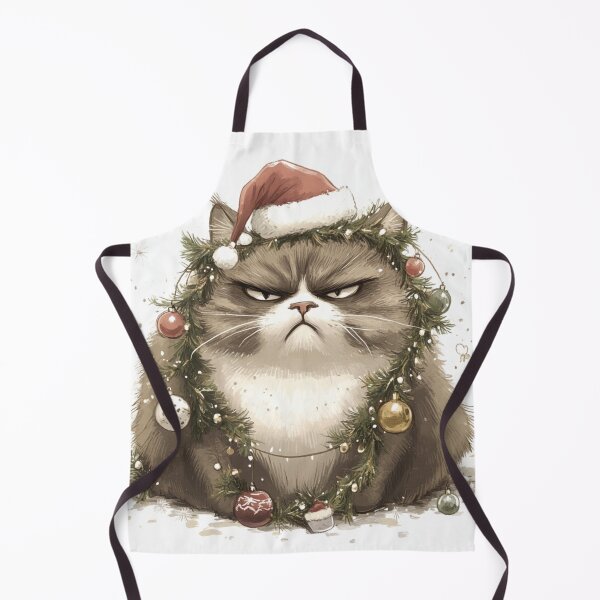 Item preview, Christmas Frowning Old Kitty designed and sold by GrinGalore.