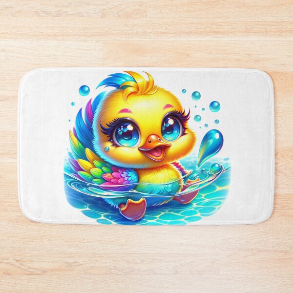 Item preview, Cute Rainbow Duckling in Water Illustration designed and sold by HattayaSra.