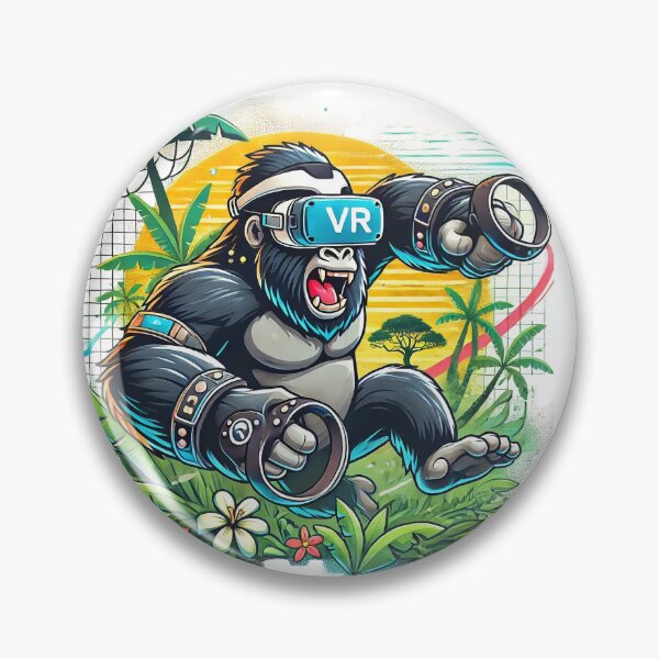 Item preview, VR gaming gorilla in a lush, tropical environment. designed and sold by PholPol1959.