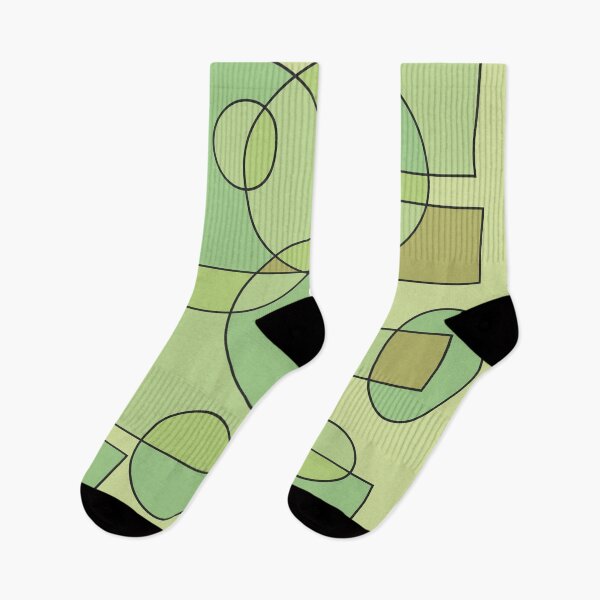 Item preview, Abstract geometric composition, basic shapes: circles and squares/ Shades of pastel green. designed and sold by My-fake-places.