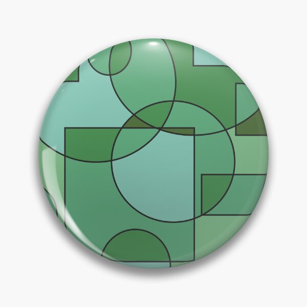 Item preview, Abstract geometric composition, basic shapes: circles and squares/ Shades of dark pastel green. designed and sold by My-fake-places.