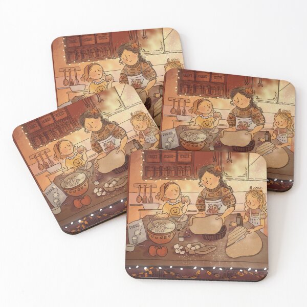 Item preview, Cozy Whimsical Family Baking on a Autumn Day  designed and sold by AinaDuch.