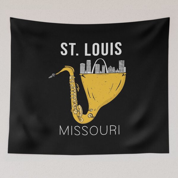 Item preview, St Louis Skyline Souvenir Saxophone Jazz Music Missouri St Louis designed and sold by DSWShirts.