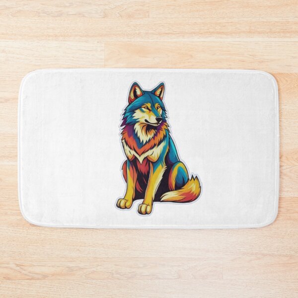 Item preview, Fierce and Colorful Wolf Portrait designed and sold by ArtCreator2023.