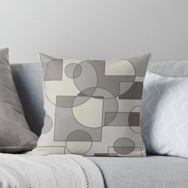 Item preview, Abstract geometric composition, basic shapes: circles and squares/ Shades of grey. designed and sold by My-fake-places.