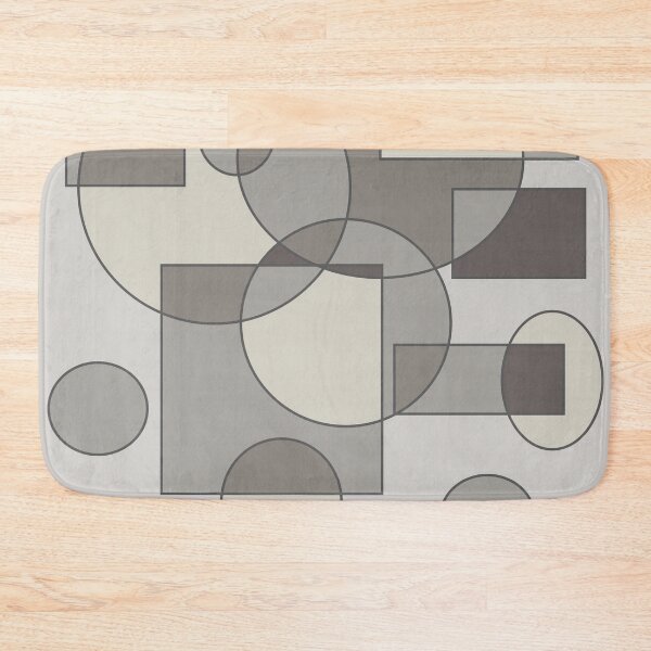 Item preview, Abstract geometric composition, basic shapes: circles and squares/ Shades of grey. designed and sold by My-fake-places.