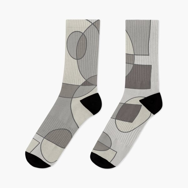 Item preview, Abstract geometric composition, basic shapes: circles and squares/ Shades of grey. designed and sold by My-fake-places.