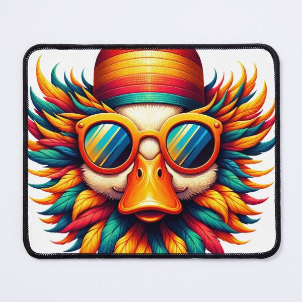 Item preview, Funky Duck with Colorful Feathers and Shades designed and sold by HattayaSra.