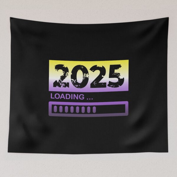 Item preview, 2025 Loading, Nonbinary pride flag graphic, New Year, 2025, New Years Eve, celebration, funny,  Countdown, Loading, New You, New Year Resolutions,   designed and sold by PrideBeProud.