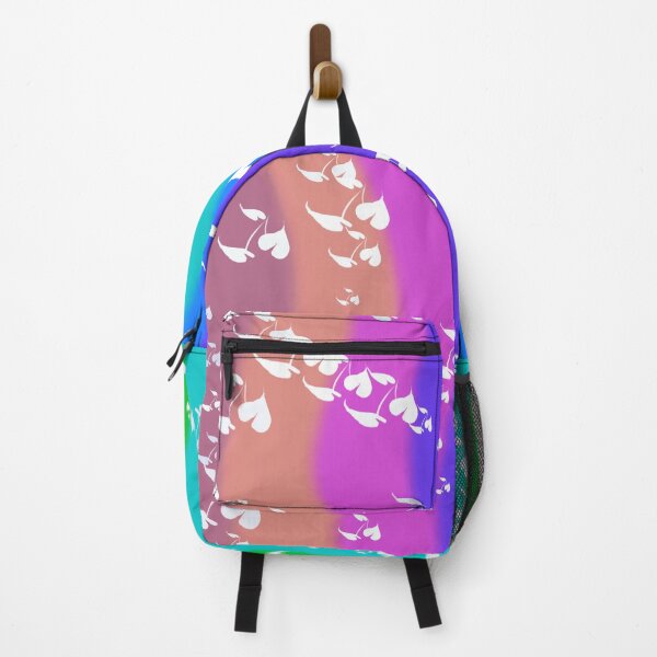 Item preview, White Leaves with Colorful Waves in the Background designed and sold by ArtandStories.