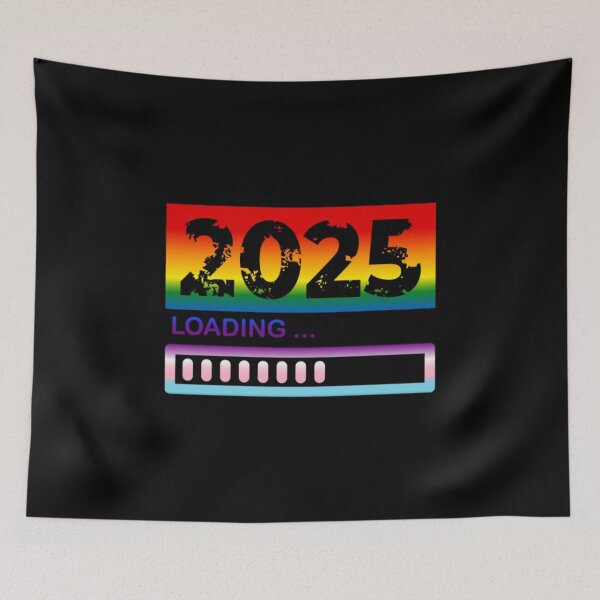 Item preview, 2025 Loading, Progress pride flag graphic, New Year, 2025, New Years Eve, celebration, funny,  Countdown, Loading, New You, New Year Resolutions,   designed and sold by PrideBeProud.