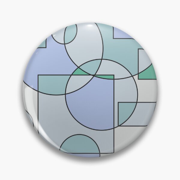Item preview, Abstract geometric composition, basic shapes: circles and squares/ Shades of light baby blue and turquoise. designed and sold by My-fake-places.