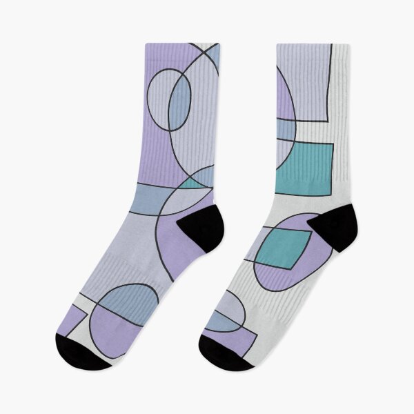 Item preview, Abstract geometric composition, basic shapes: circles and squares/ Shades of light baby blue and lilac. designed and sold by My-fake-places.