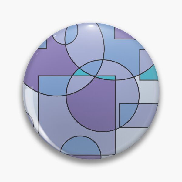 Item preview, Abstract geometric composition, basic shapes: circles and squares/ Shades of light baby blue and violet. designed and sold by My-fake-places.