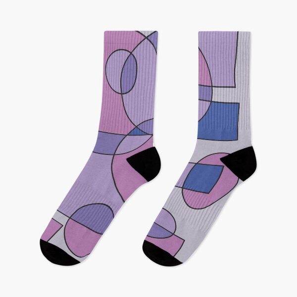 Item preview, Abstract geometric composition, basic shapes: circles and squares/ Shades of lilac and purple. designed and sold by My-fake-places.