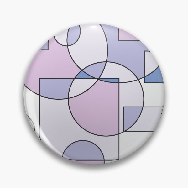 Item preview, Abstract geometric composition, basic shapes: circles and squares/ Shades of pastel lilac and blue. designed and sold by My-fake-places.
