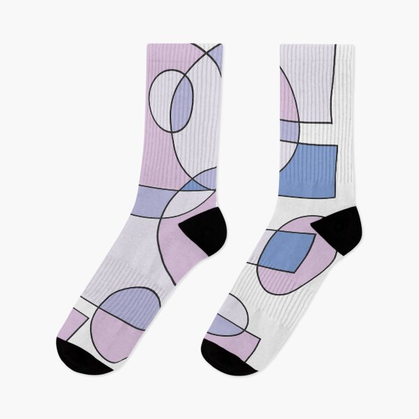 Item preview, Abstract geometric composition, basic shapes: circles and squares/ Shades of pastel lilac and blue. designed and sold by My-fake-places.