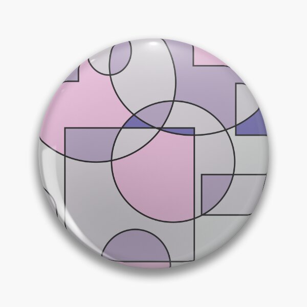 Item preview, Abstract geometric composition, basic shapes: circles and squares/ Shades of pastel pink and purple. designed and sold by My-fake-places.