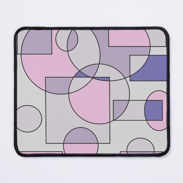 Item preview, Abstract geometric composition, basic shapes: circles and squares/ Shades of pastel pink and purple. designed and sold by My-fake-places.
