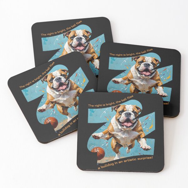 Item preview, The night is bright, the ball flies, a bulldog in an artistic surprise designed and sold by Crafty Capers Drift.