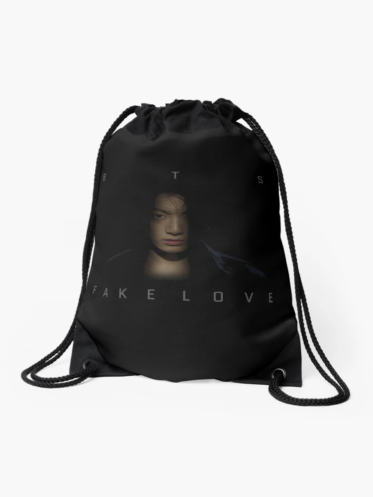 BTS JUNGKOOK FAKE LOVE Drawstring Bag for Sale by kikimini