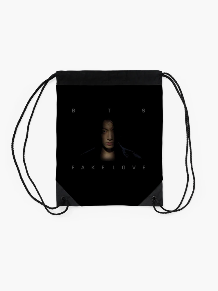 BTS JUNGKOOK FAKE LOVE Drawstring Bag for Sale by kikimini