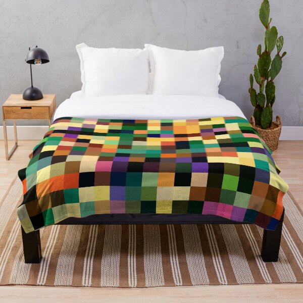 Item preview, Shades of Green, Yellow, Orange and Blue Abstract Aligned Squares designed and sold by KaSaPo.