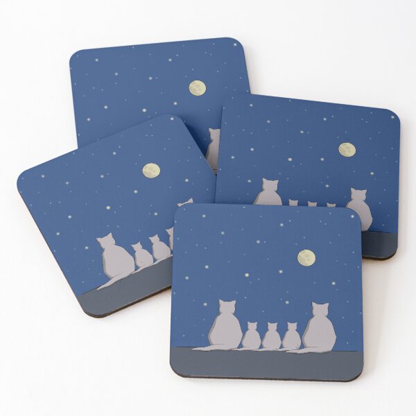 Item preview, Cat family looking at the starry sky designed and sold by EleonoreWk.