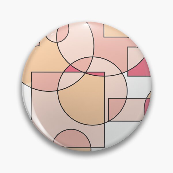Item preview, Abstract geometric composition, basic shapes: circles and squares/ Shades of pastel pink and orange. designed and sold by My-fake-places.