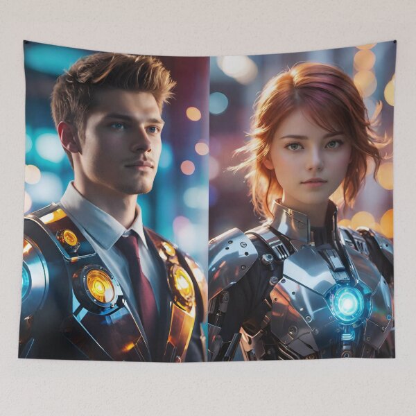 Item preview, A Couple Standing against a Backdrop of Blurred Lights designed and sold by masabo.