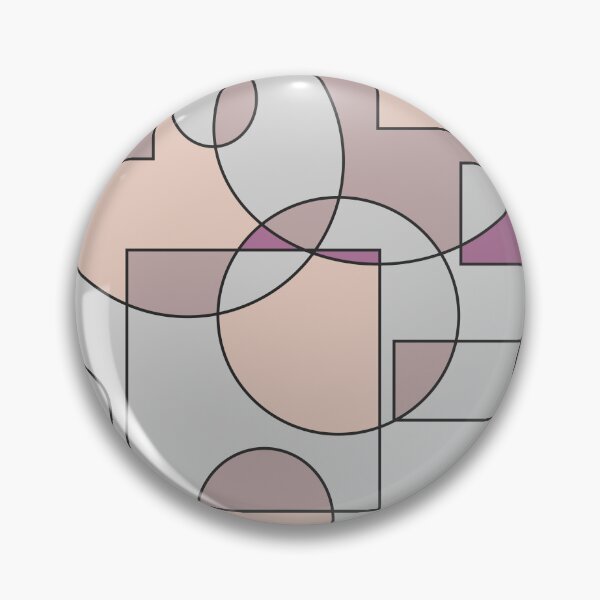 Item preview, Abstract geometric composition, basic shapes: circles and squares/ Shades of pastel pink, grey, purple. designed and sold by My-fake-places.