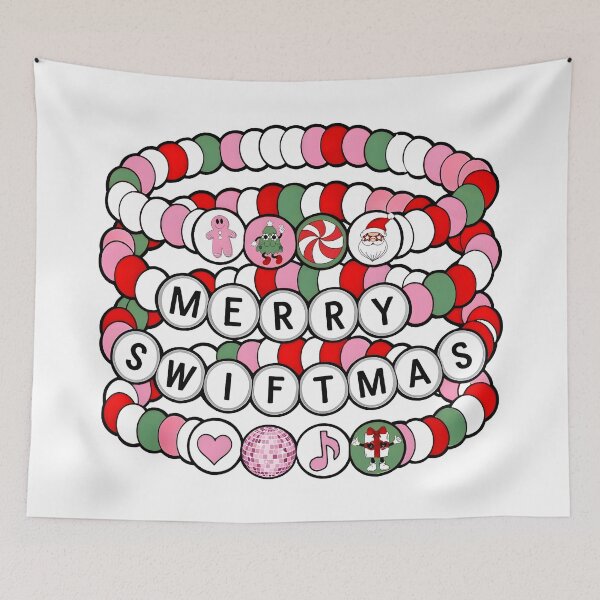 Item preview, Merry Swiftmas, Retro Christmas, Friendship Bracelet designed and sold by SuziLope.