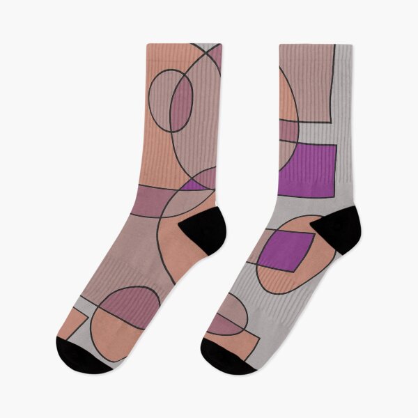 Item preview, Abstract geometric composition, basic shapes: circles and squares/ Shades of dark pastel pink and purple. designed and sold by My-fake-places.