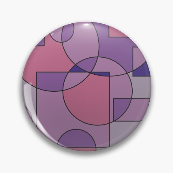 Item preview, Abstract geometric composition, basic shapes: circles and squares/ Shades of deep pink, purple, navy. designed and sold by My-fake-places.