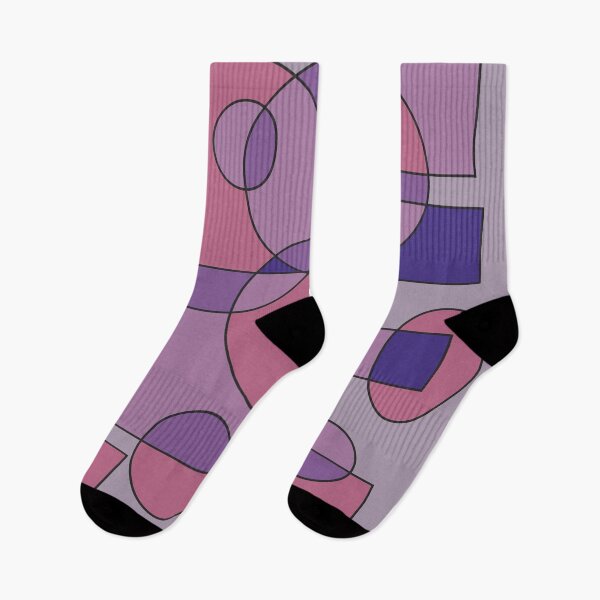 Item preview, Abstract geometric composition, basic shapes: circles and squares/ Shades of deep pink, purple, navy. designed and sold by My-fake-places.